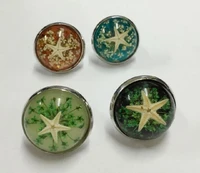 16 pcs vogue real starfish mixed colorful round design rings accessories