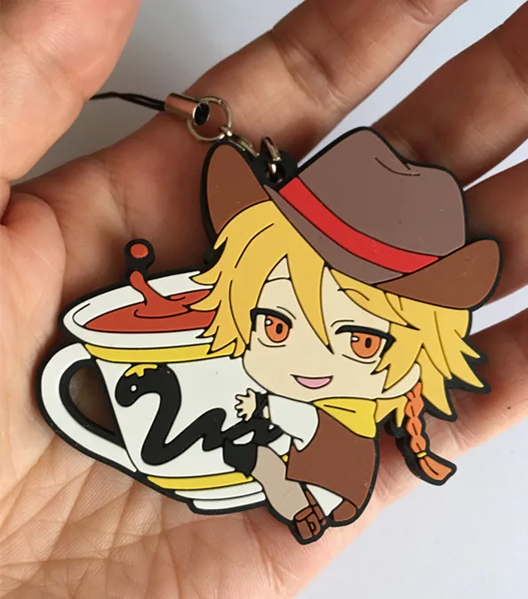 G458 Servamp аниме брелок вампир MAHIRU KURO Снежная Лилия JEJE HYDE Резиновый Ремешок/талисманы для мобильного телефона