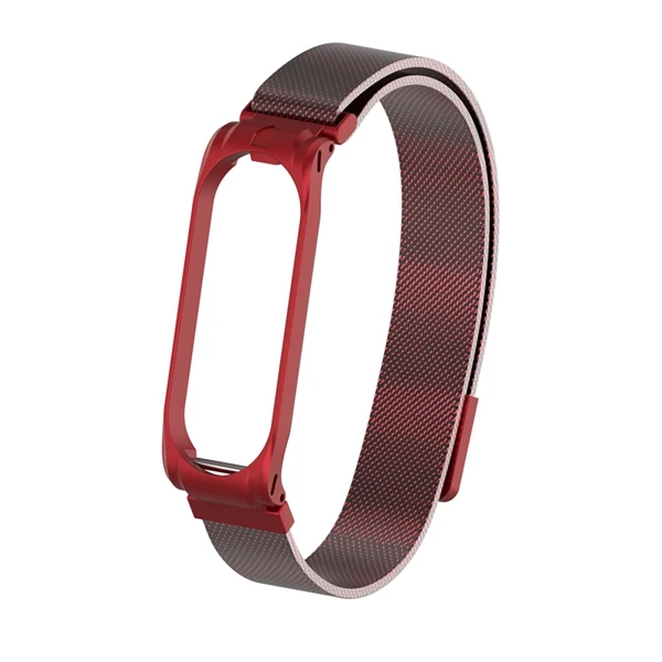 Для mi band 4 3 ремешок металлический магнитный браслет для Xiaomi mi band 4 умный браслет Сменные аксессуары для Xiao mi band 4 - Цвет: Red strap