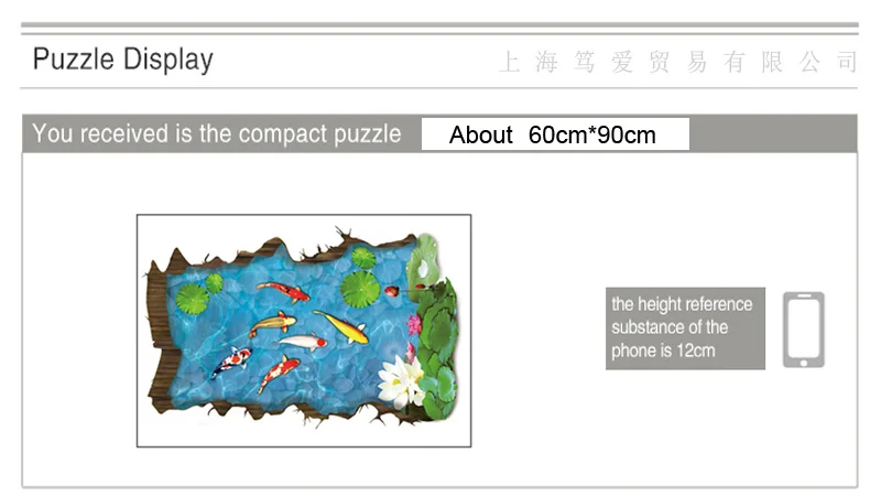 

Lotus pond goldfish Floor Stickers PVC Material 3D Art wall poster for Living room bathroom Floor wall decoration stickers