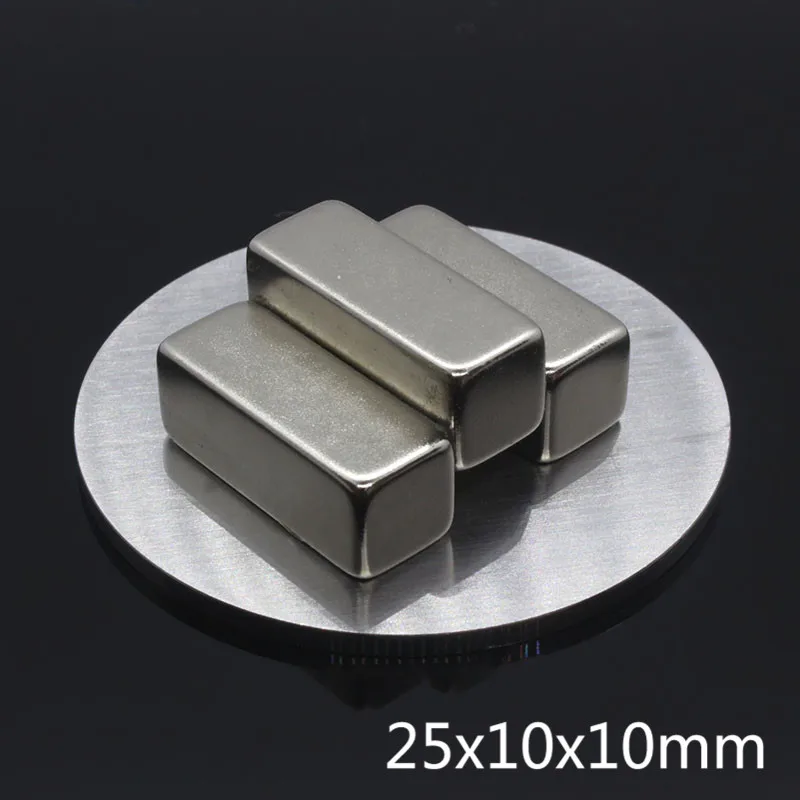 2 шт. 25x10x10 мм квадратный редкоземельные магниты 25*10*10 N35 блок NdFeB Неодимовый магнит