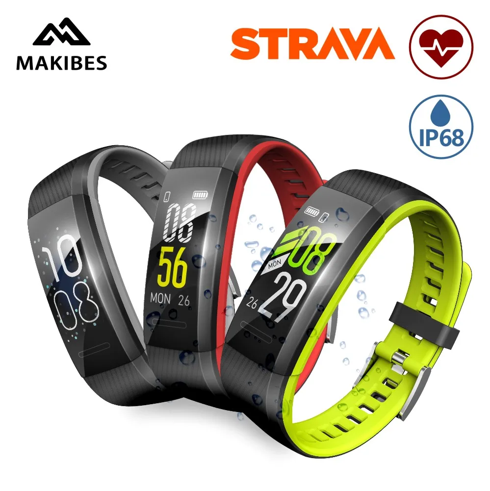 3 28 Makibes SR1 STRAVA мужской браслет IP68 водонепроницаемый смарт монитор сердечного