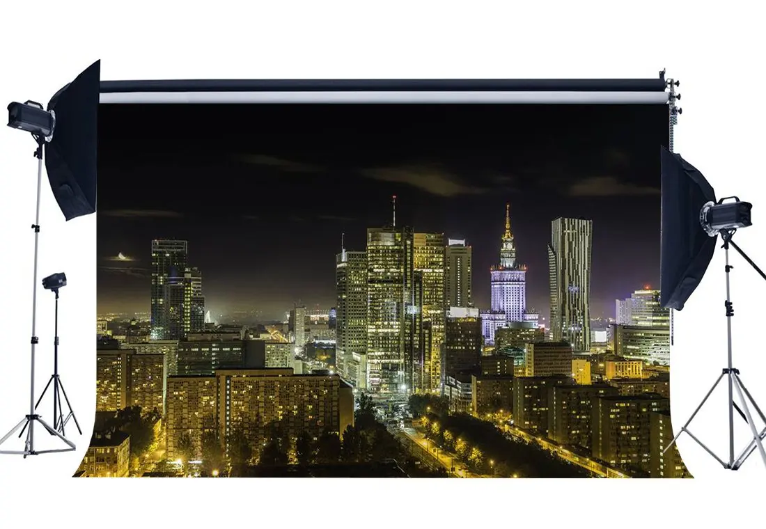 Нью-Йорк ночной вид фон небоскреб боке блестящие огни Романтический