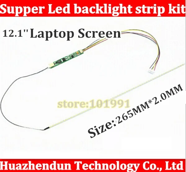 

2pcs New 265MM Adjustable brightness led backlight strip kit,Update your 12.1inch laptop ccfl lcd to led panel screen