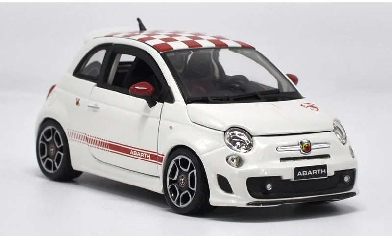 Оригинальная фабричная 1:24 FIAT 500 ABARTH 500 игрушечная машинка из сплава, игрушки для детей, литая модель автомобиля, подарок на день рождения