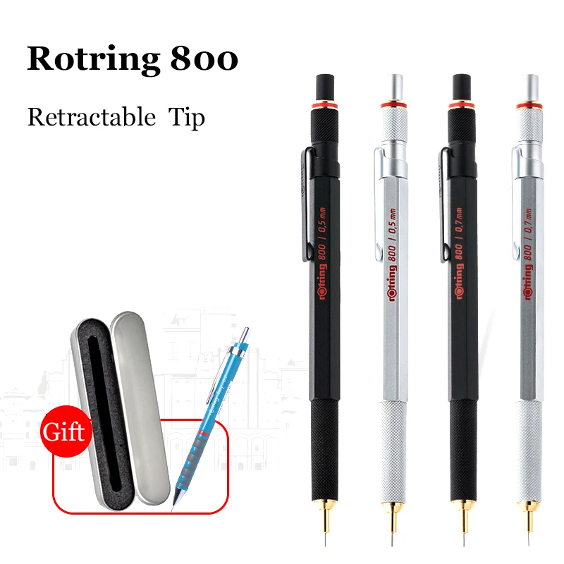 Germany Rotring 800 Mechanical Pencils 0.5mm 0.7mm Professional Metal Pen Automatic Pencils For Design Sketch Stationery