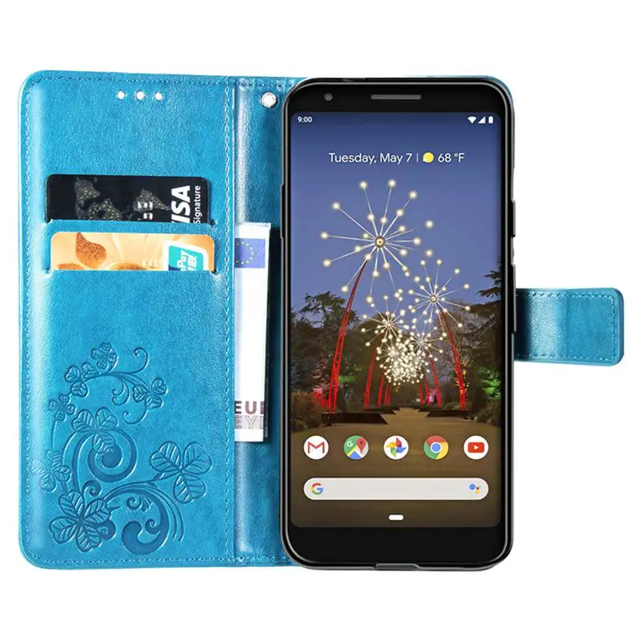 Pixel 3A XL флип-кошелек чехол для Google телефона из искусственной кожи 3D Клевер крышка