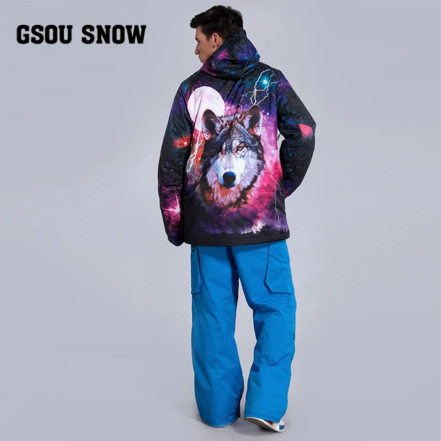 Зимние лыжные костюмы GSOU для мужчин горных лыж и сноубординга камуфляжные