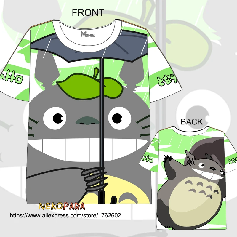 

Оригинальный дизайн летней Футболки Мой сосед Тоторо двусторонний принт аниме для мужчин и женщин Повседневная футболка с коротким рукавом футболки топы