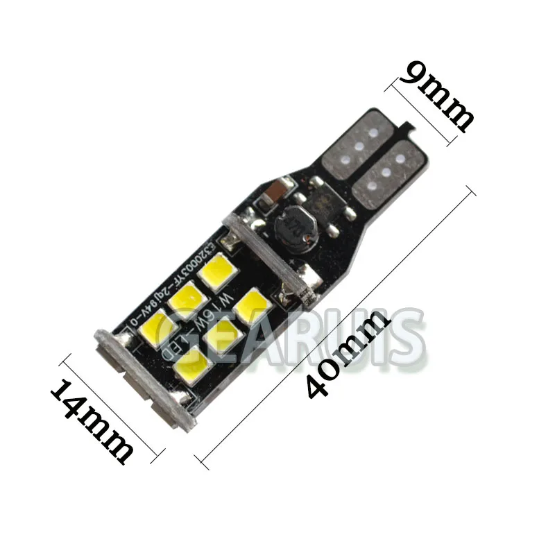 10X Высокая мощность T15 Canbus 15 SMD 2835 LED W16W без ошибок 15SMD автомобильная лампа заднего