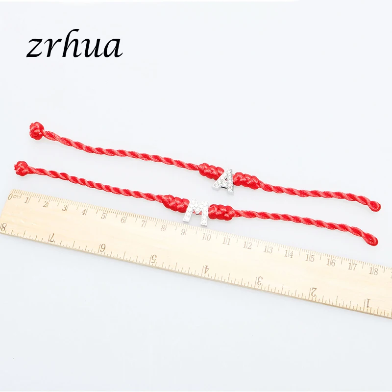 ZRHUA A Z хрустальные буквы амулеты красная веревка счастливые браслеты для женщин