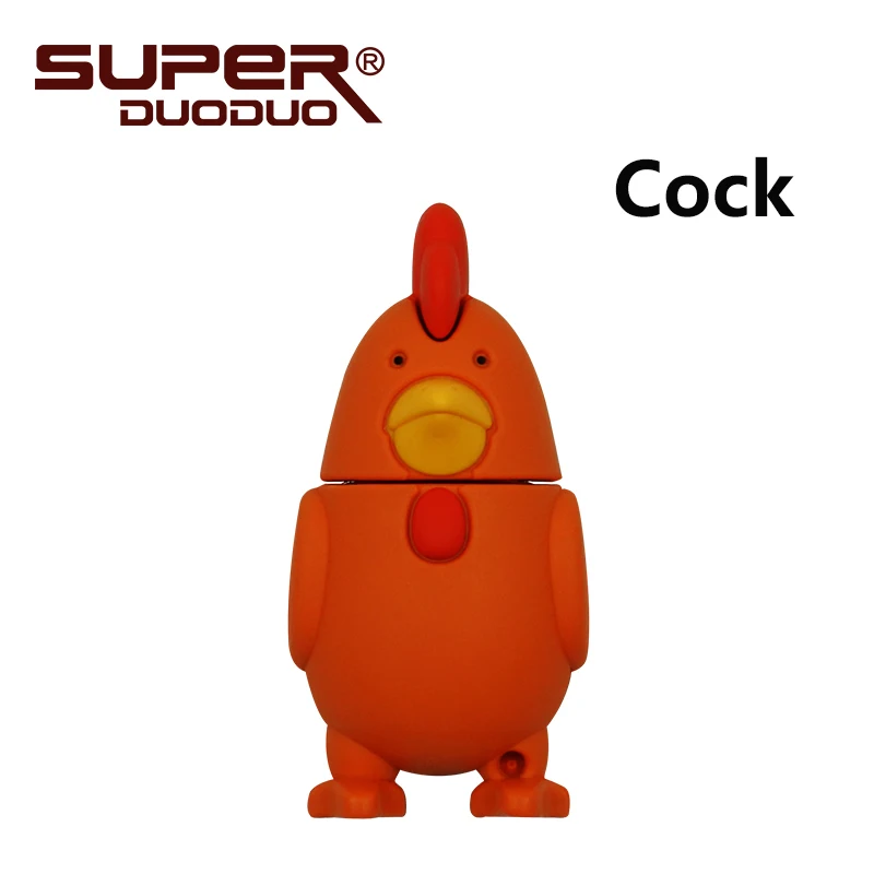 cock 12 символических животных собаки обезьяны USB флэш-накопитель кролик карта памяти серый кролик 2 ГБ 4 ГБ Флешка 8 Гб 16 г мультфильм U диск - Цвет: cock