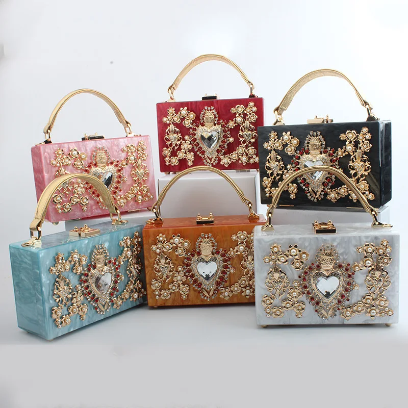 Сумка кошелек Haeart из акрила с бриллиантами для свадебной вечеринки|bag purse|mini