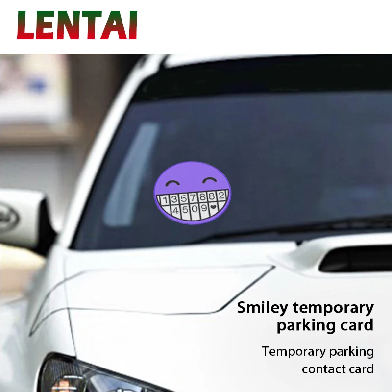 LENTAI 1 шт. автомобиля Парковка телефонный номер карты смайлик для укладки волос