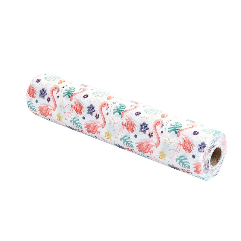 Dark grey 30*300cm Flamingo Pattern Printed Cabinet Sticker Kitchen Moisture-proof Drawer Liner Shelf Pad Place Mat Table Runner - Color: Dark grey