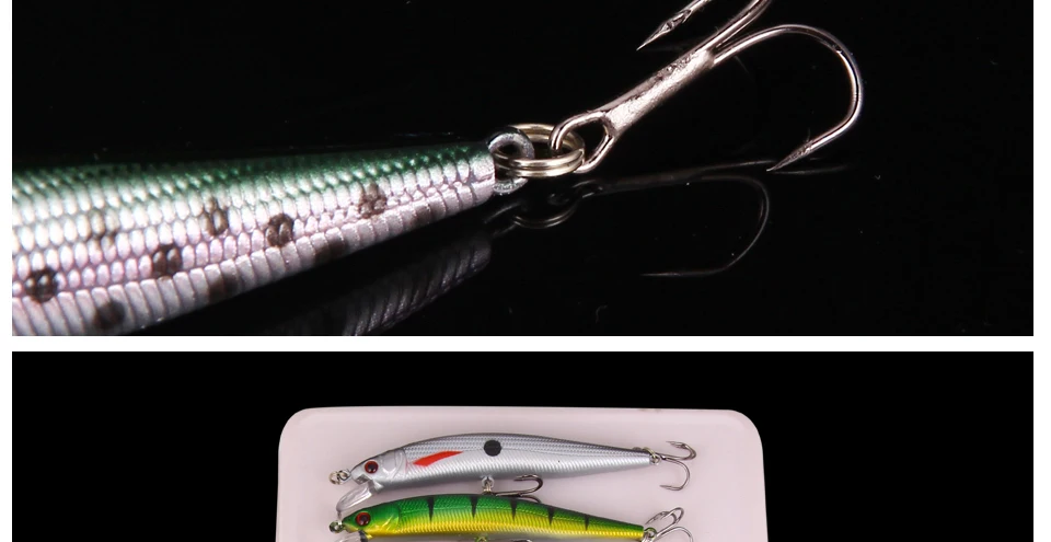 5 шт./лот, приманка для рыбалки, набор для рыбалки(10 см) 6# крючки PESCA Рыбная ловля Реалистичная Рыба гольян приманки воблер isca, искусственный жесткие приманки рыболовные снасти WQ42DB