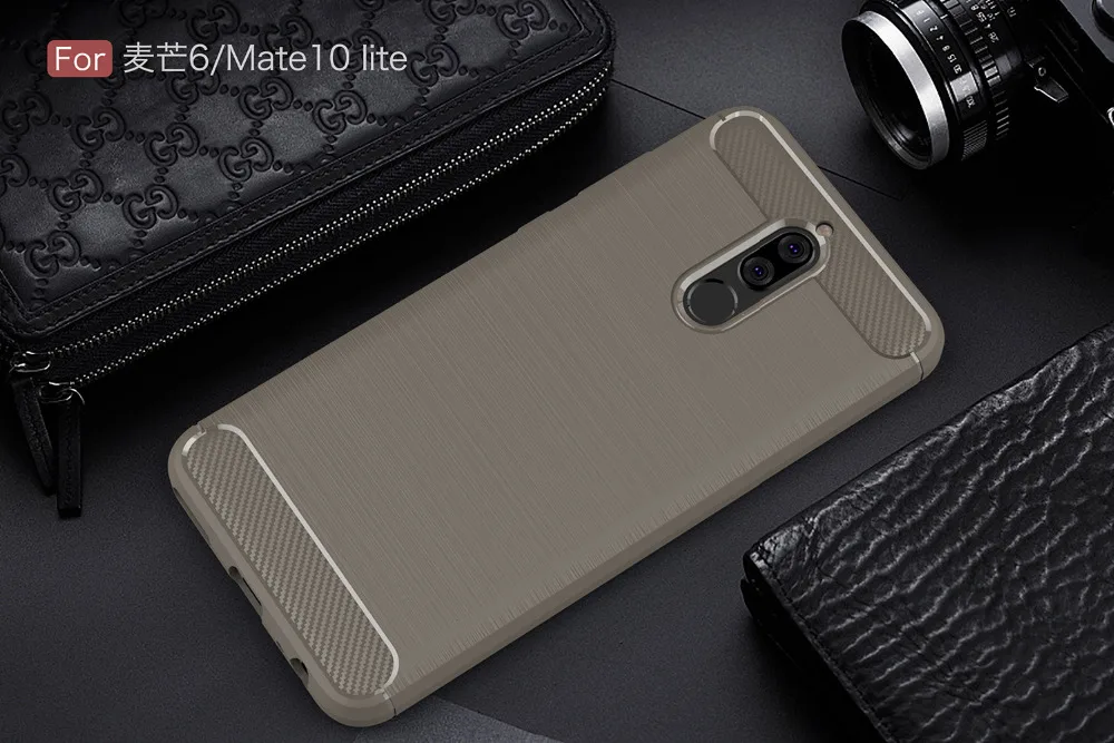 Чехол для huawei mate 10 Lite, силиконовый чехол для mate 10 Lite, мягкий чехол для мобильного телефона, матовый чехол из углеродного волокна, чехлы, аксессуары для Etui