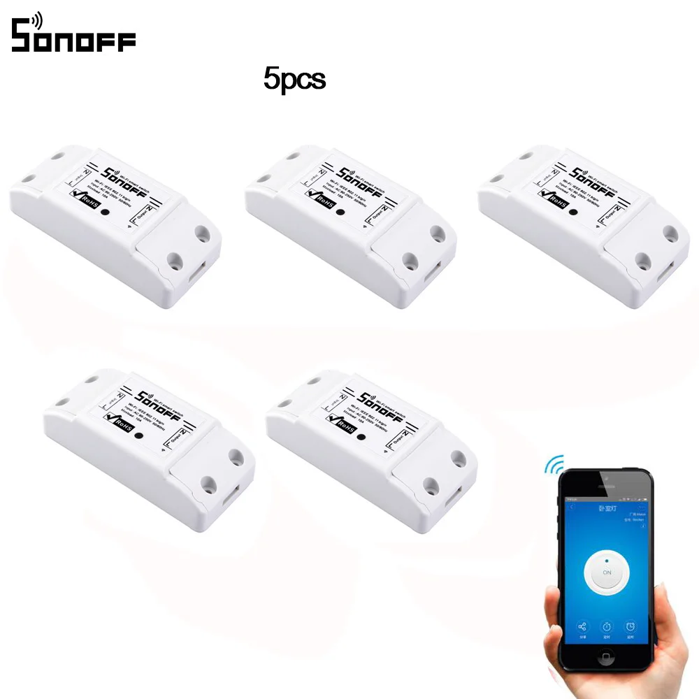 5 шт. Sonoff APP переключатель Интеллектуальный универсальный беспроводной DIY
