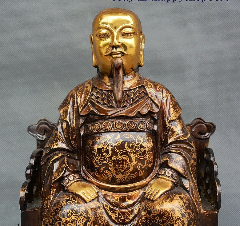 Старый китайская бронза Zhenwu император Ю Сан Zhenjun Xuandi Jin que инкарнация статуя | Дом и