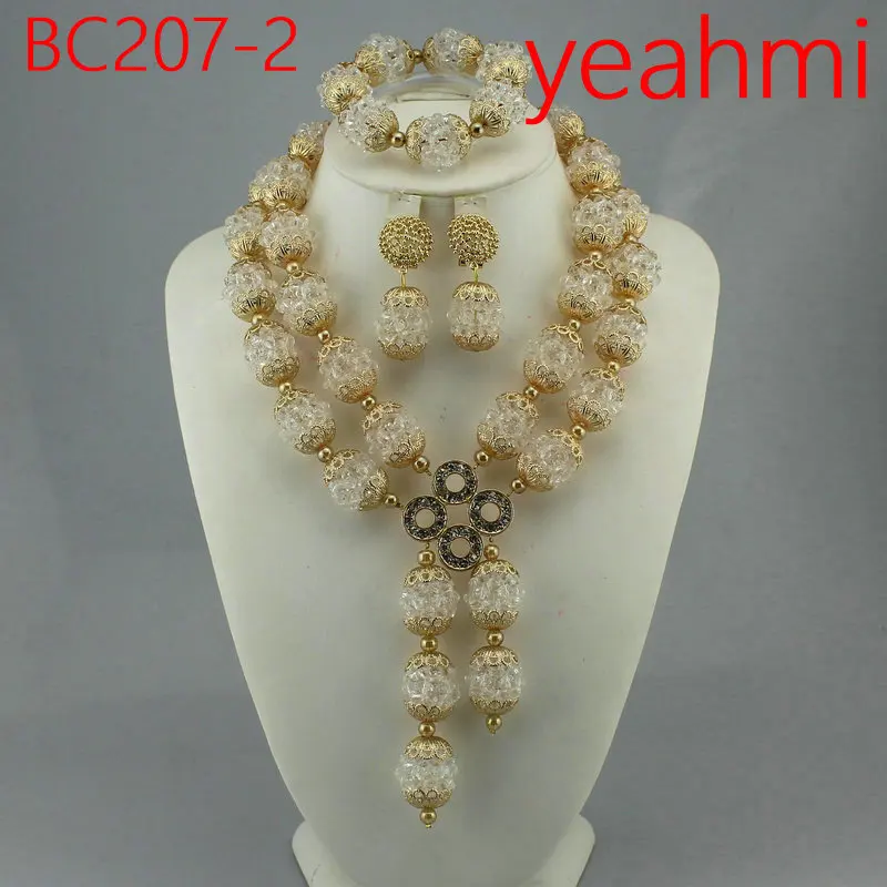 African Beads Jewelry Set Crystal Bride Nigerian Wedding Women Costume Jewellery 2018 Free Shipping BC207-2 | Украшения и