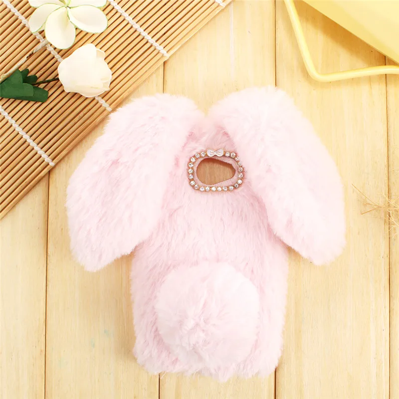 Для lenovo K5 Note a7020/lenovo Vibe K5/K5 плюс A6020 3D милый кролик волосатые Обувь на теплом меху случае Bling плюшевый кролик девушка с обложки