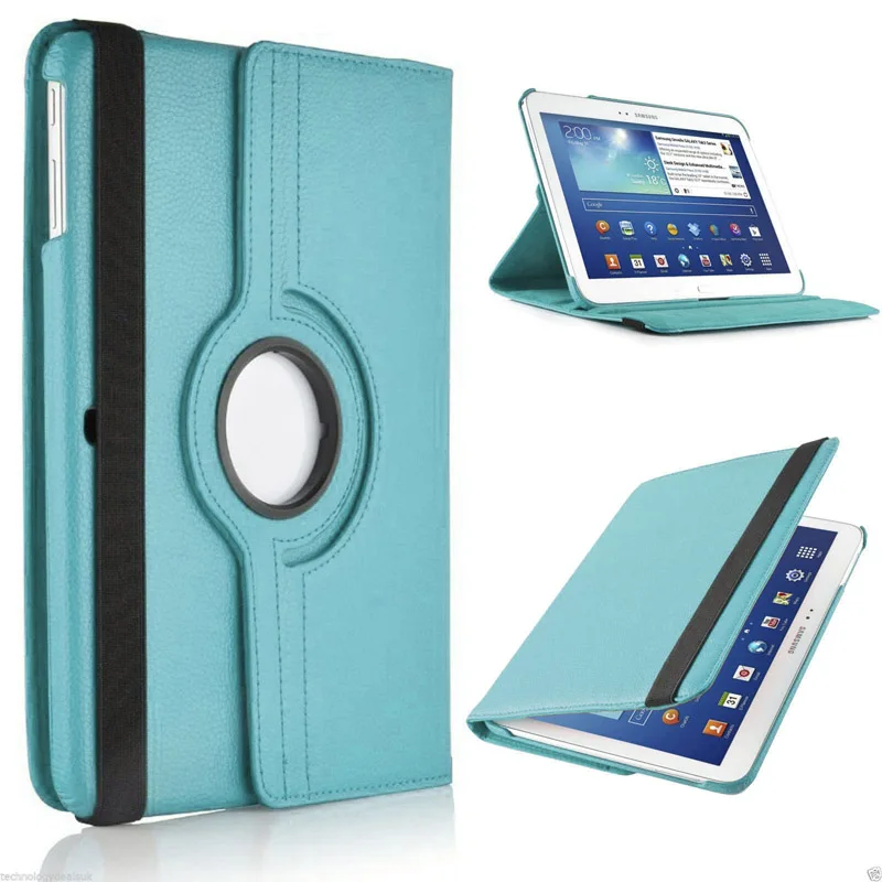 360 Вращающийся Кожаный чехол-книжка для samsung Galaxy Tab 3, 10,1 дюймов, P5200, P5220, P5210, SM-P5200, Tab3, 10,1 дюймов, чехол для планшета - Цвет: Синий