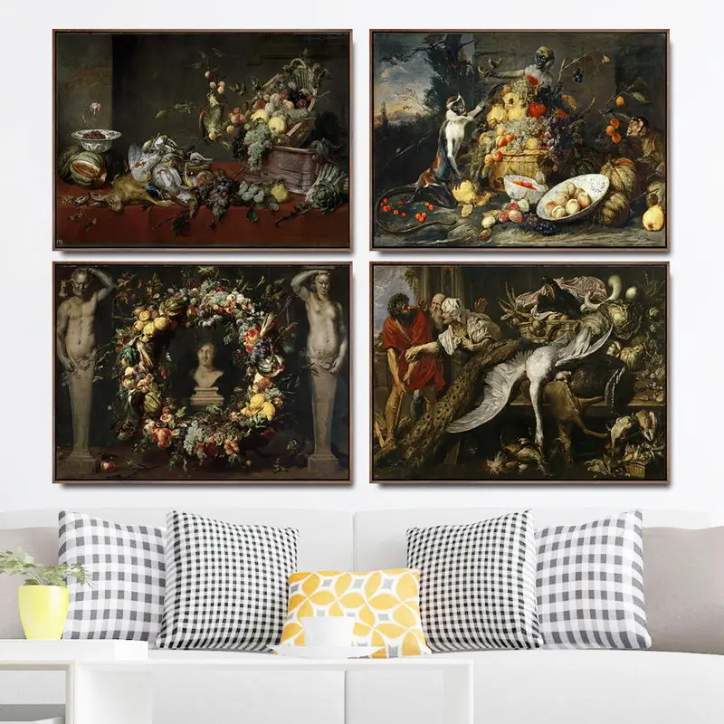 Home Decoration Print Canvas Art Wall Pictures Poster Printings Paintings Belgian Frans Snyders Still Life | Дом и сад