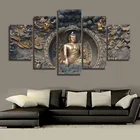 Современная Абстрактная настенная Картина на холсте, пейзаж, холст, живопись, 5 панелей, Будда, ландшафт, Модульная картина, Декор, рамка, картина