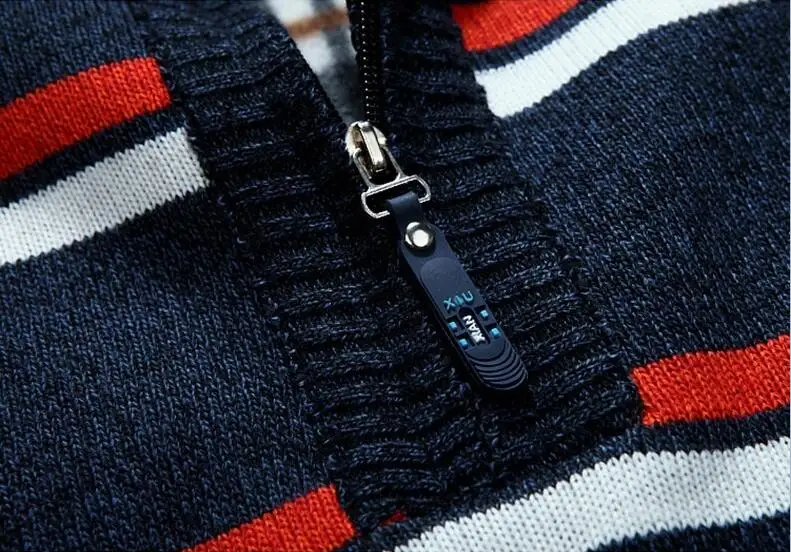 Мужская одежда 2019 кашемировый толстый свитер мужской модный в полоску со стоячим