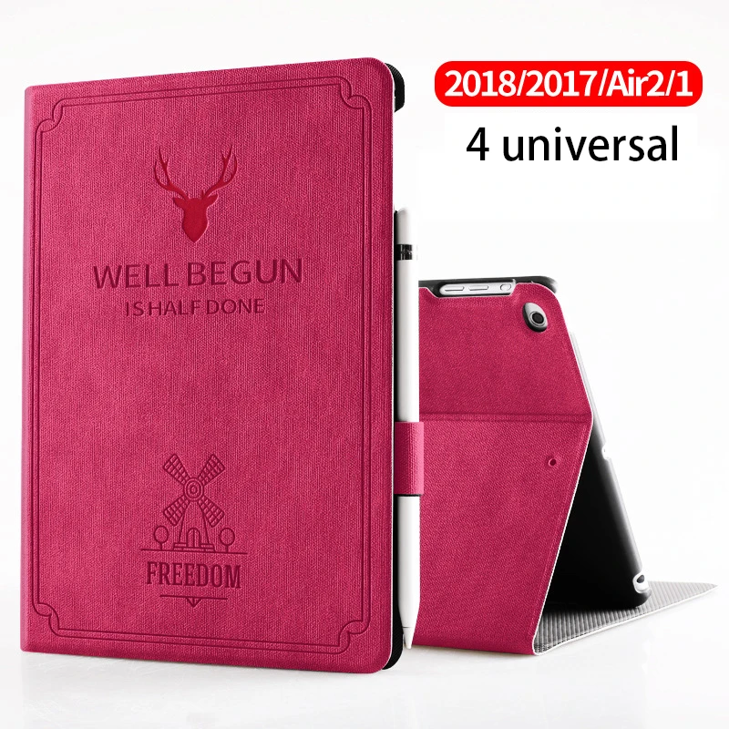 Чехол-карандаш для нового iPad 9,7 дюйма модели Air 1 air 2 Freedom из искусственной кожи, умный чехол-книжка, силиконовый чехол с функцией автоматического пробуждения