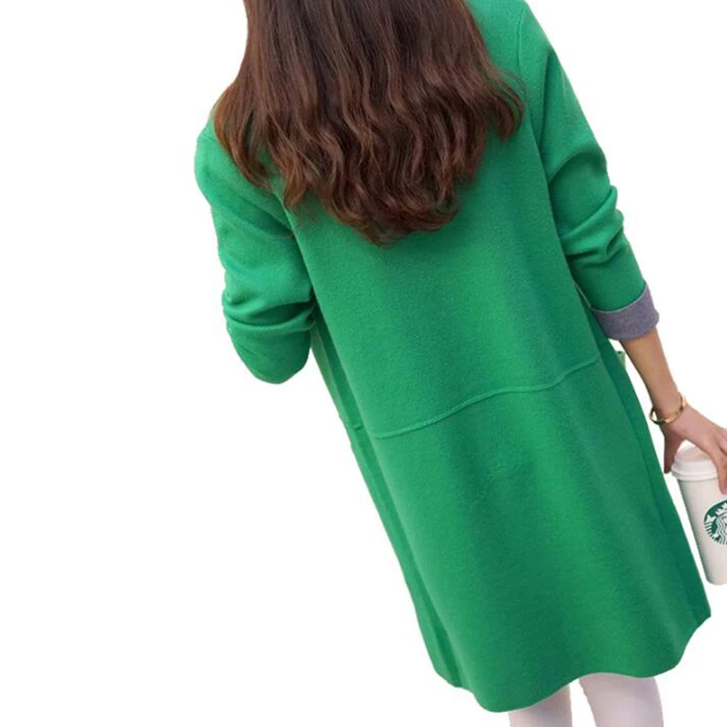 Long Cardigan Female 2018 Autumn Winter Women Sleeve Sweater Knitted Cardigans For Jacket Tops |