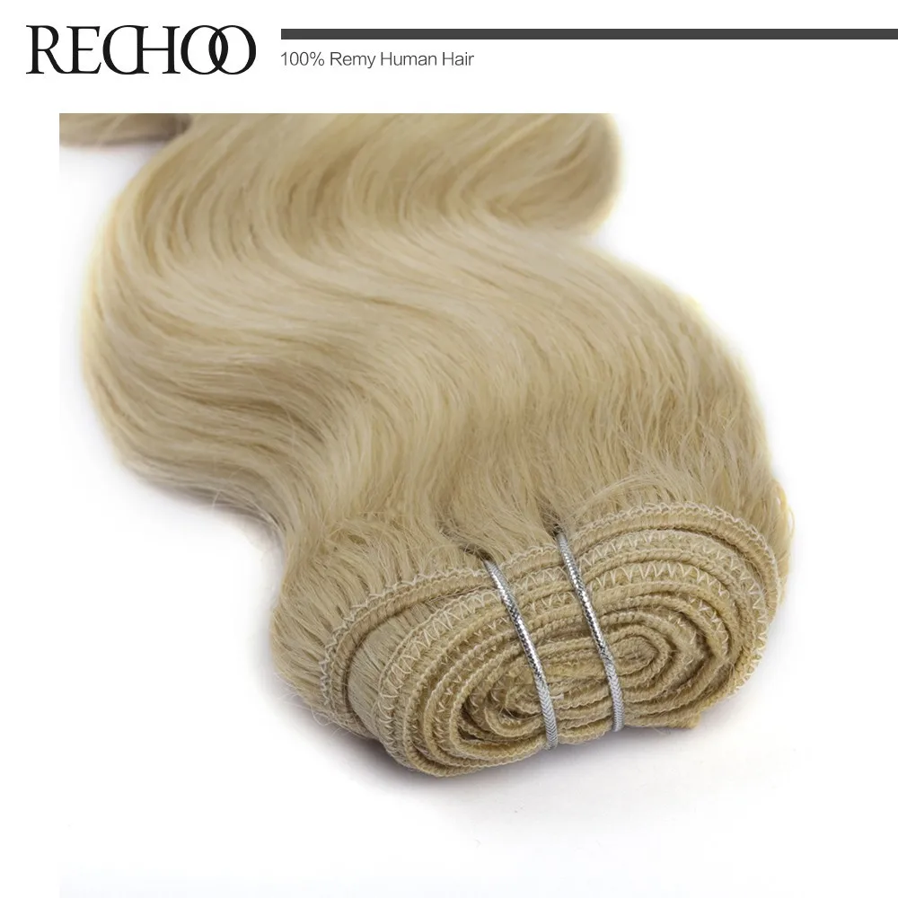 Rechoo бразильские Remy человеческие волосы пучки натуральные волосы светлые для наращивания волна тела один кусок набор волос Extesnions 14 до 26 дюймов