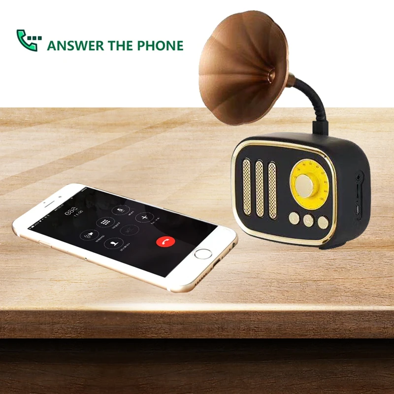 Mini Portable Bluetooth Wireless Speaker Retro Wooden s Loud Supprot FM Radio Handsfree TF Card AUX in | Электроника