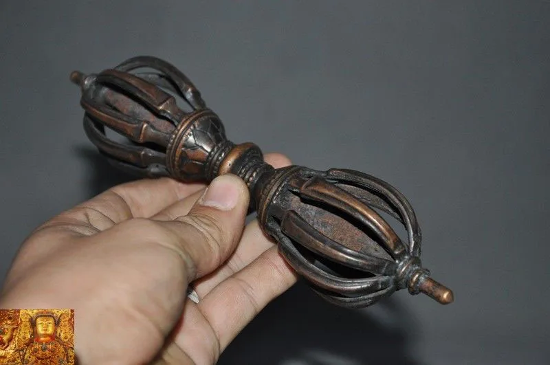 

wedding decoration Antiques Tibetan Buddhism bronze Exorcism amulet Vajra Dorje Phurpa faqi statue New Year