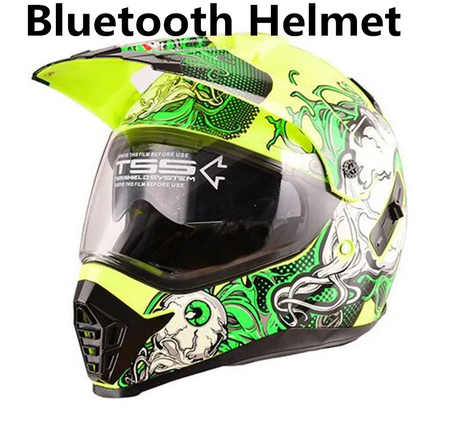 

2018 new Bluetooth motorcycle helmet dual lens professional off-road motorcycle men and women four seasons full face helmets