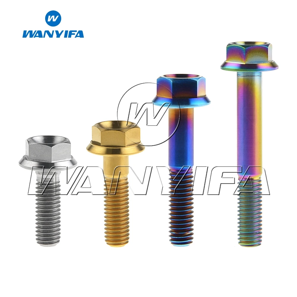 Титановый &quotWanyifa&quot болты M8x20 25 30 35 40 45 50 55 мм с шестигранной головкой фланцевой