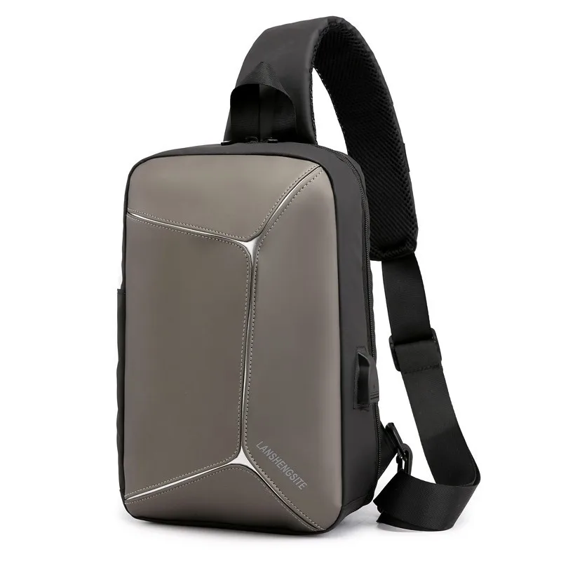 Коричневый USB рюкзак через плечо Mochilas один ремешок умный рюкзак мужская Сумка дорожная Классическая Подростковая Противоударная городская сумка через плечо - Цвет: Коричневый