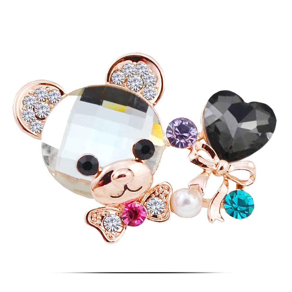 B238 броши в виде медведя с бантом для женщин ювелирные изделия золотистого и