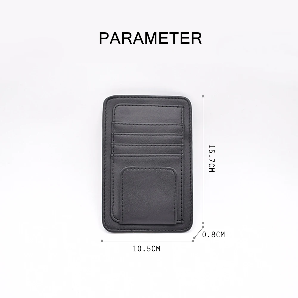 

Universal Multifunctional Leather Car Sun Visor Sunglasses Clip Credit Card Pen Holder Auto Storage Bag Business ID Fastener