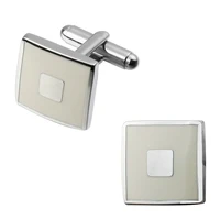 mens shirts cufflinks high quality copper material white enamel cufflinks 5 pairs of packaging for sale