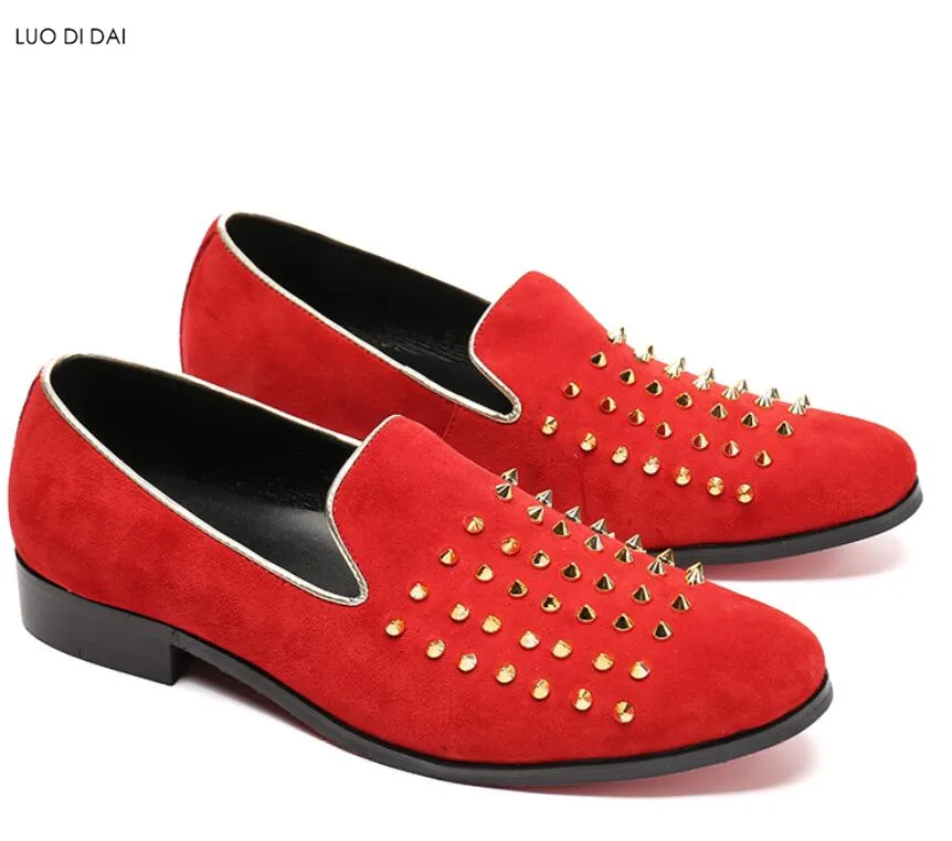 Новинка 2020 красные мужские классические туфли лоферы с острым носком свадебная