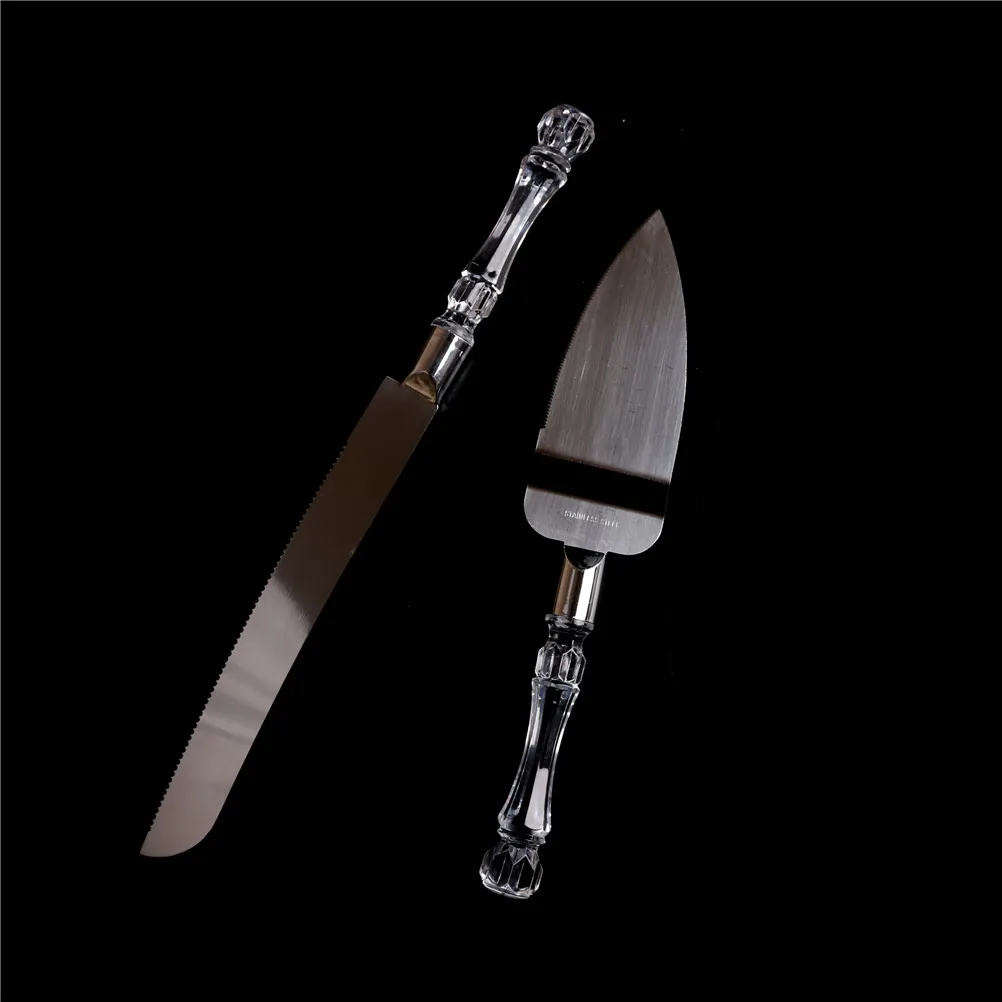 Набор ножей для торта из нержавеющей стали набор 2 серверов с акриловой ручкой