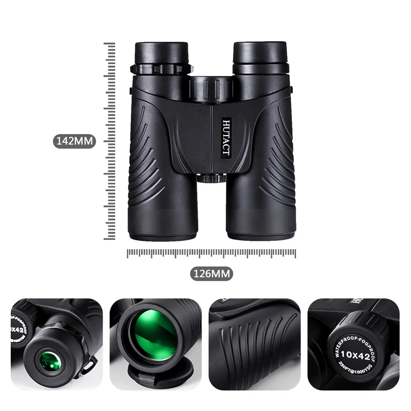 HUTACT Powerful Binoculars For Hunting Telescope 10x42 Verrekijker Telescopio BAK4 Birdwatching Optical Hiking FMC Coating | Инструменты