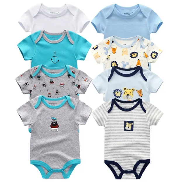 baby clothes W09 Боди для новорожденных; 8 шт./лот; хлопковые кружевные Дизайнерские летние боди с принтом; Roupas de bebe; комбинезон; одежда для маленьких девочек - Цвет: baby clothes W09