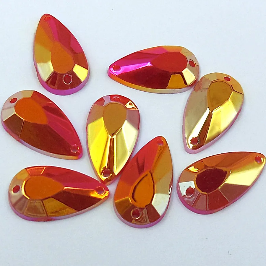 Соблазнительные красные Свободные Стразы 9x16 мм капли для швейных