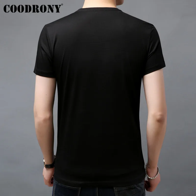 COODRONY хлопковая Футболка мужская футболка с коротким рукавом Мужская Летняя Повседневная футболка с круглым вырезом Homme картина с орлом мужские футболки S95050