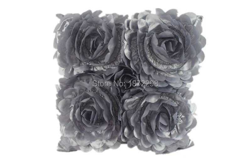 3D цветочный квадратный чехол для подушки однотонная наволочка с вышивкой