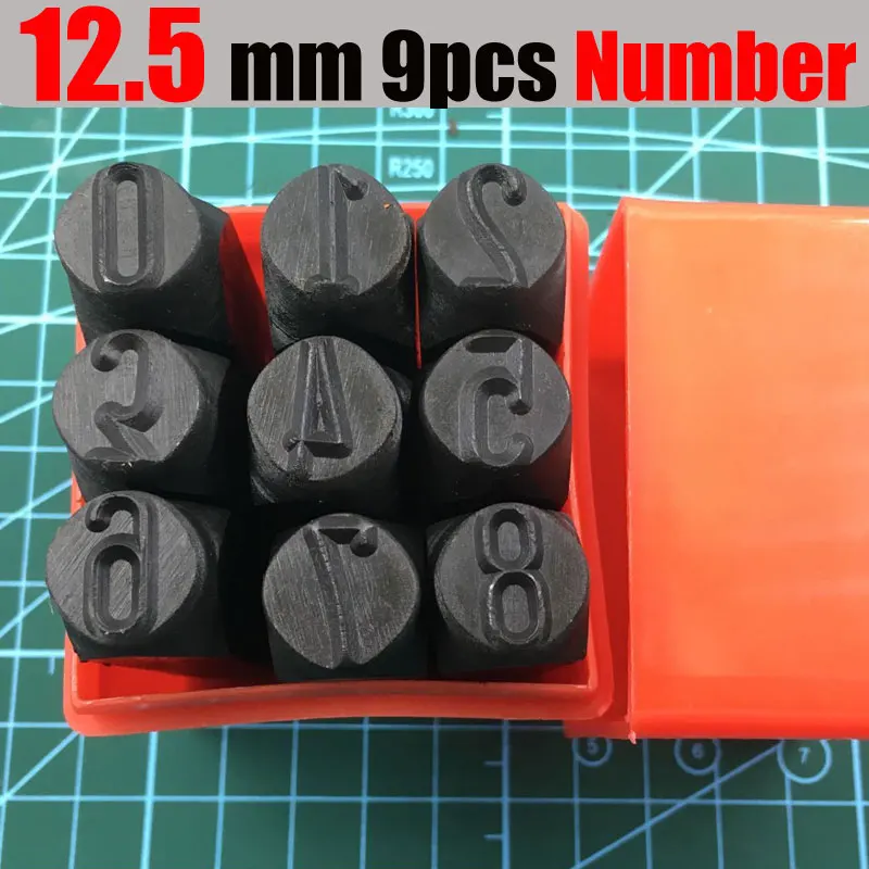 12.5mm Number Стальной штамповочный Набор для штамповки инструмент для штамповки цифр буквы Алфавит штампы инструменты DIY ювелирные изделия золото серебро Металл Кожа логотип штамп - Цвет: 12.5mm Number