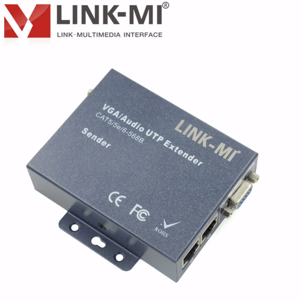 LINK MI 2 канала 1080P VGA Видео Аудио передатчик по UTP RJ45 кабель 1x2 сплиттер с 2x100 м