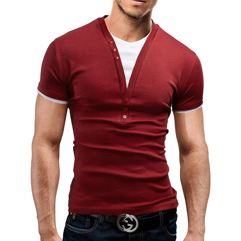 Футболка мужская приталенная с коротким рукавом и V образным вырезом 3XL|shirt